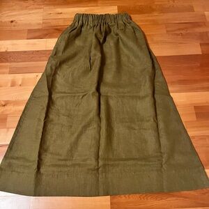 Elizabeth Suzann Linen Bel Skirt in Olive